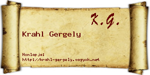 Krahl Gergely névjegykártya